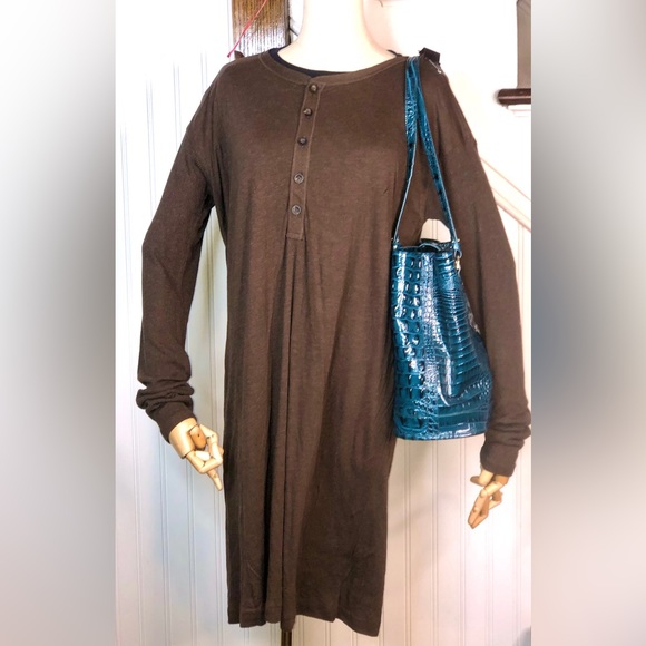 RALPH LAUREN Brown Long Sleeve Henley Dress Size XL NWT with flaw - Picture 13 of 13